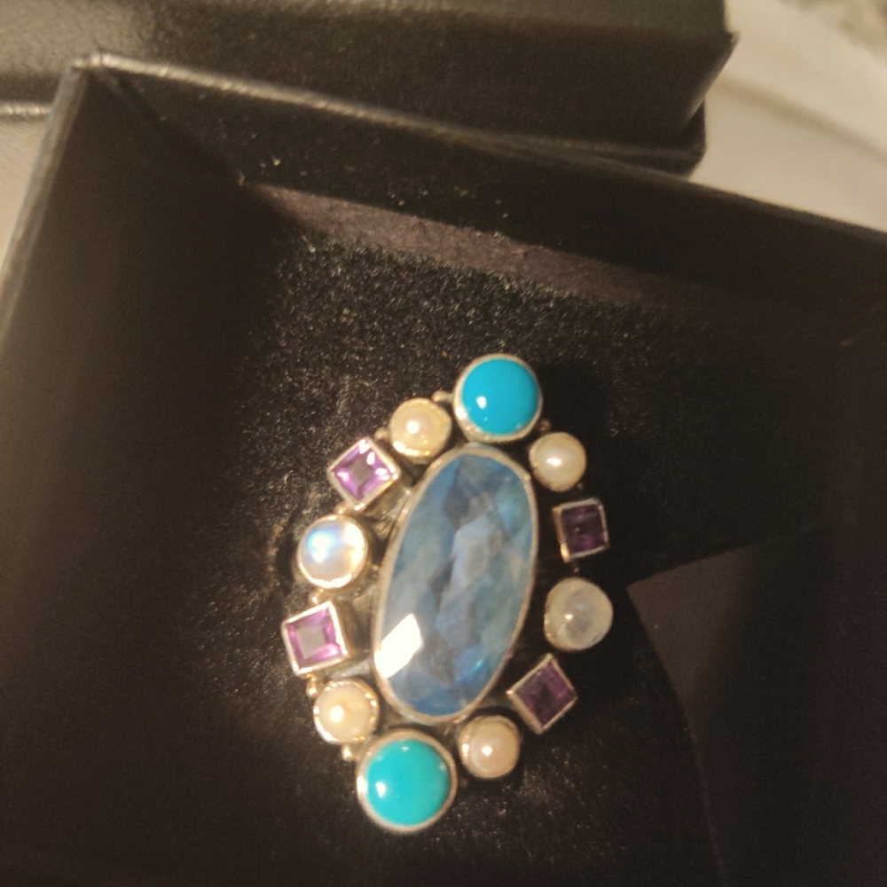 Nicky Butler size 9 sterling silver with pearls ,